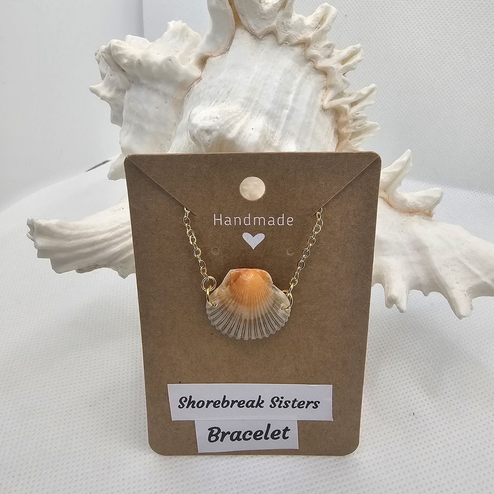 Gold and Orange Shell Necklace